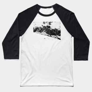 Texture of Basalt Columns and Snow in Iceland B&W Baseball T-Shirt